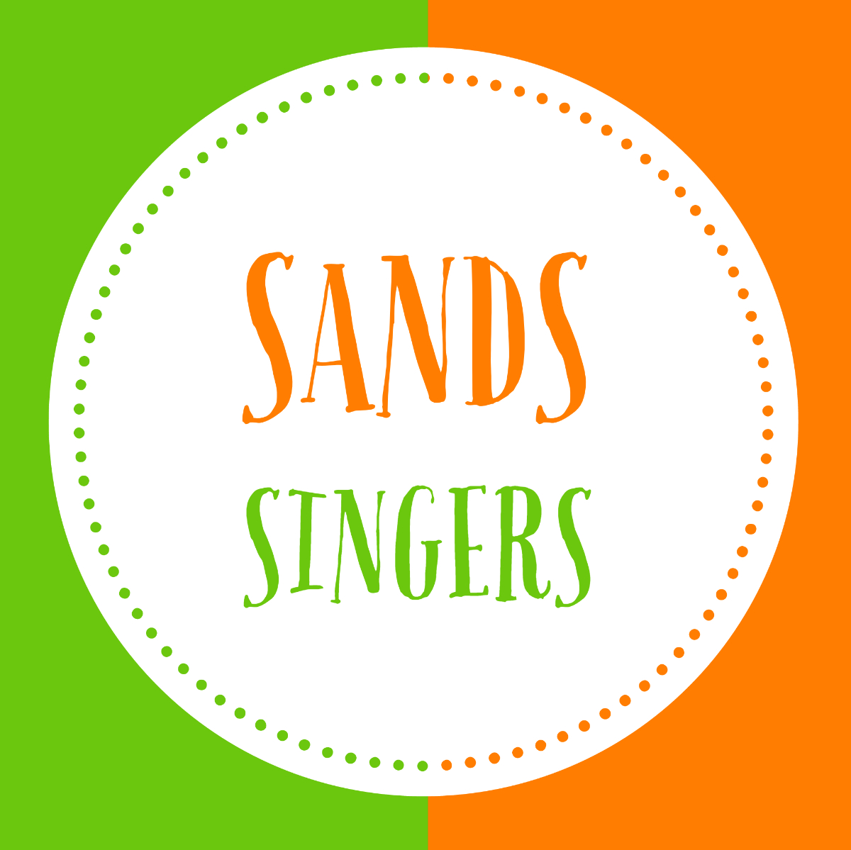 a chirpy coloured logo for Sands Singers